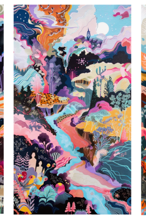 Gouache Forest Triptic