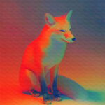 colorful fox in the Caribbean spotlight