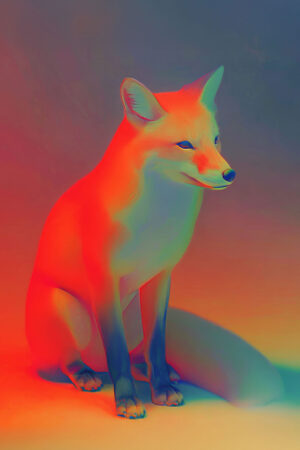 colorful fox in the Caribbean spotlight